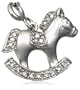 Sterling Silver 1/10 cttw Diamond Rocking Horse Charm