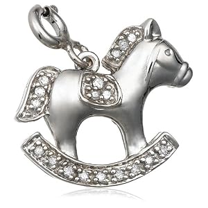 Buy Sterling Silver 1 10 cttw Diamond Rocking Horse Charm