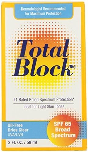 Fallene Total Block UVA/UVB Complete Broad Spectrum Sun Protection, SPF 65 Clear, 2 fl Ounces (59 ml) by Fallene