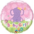 Pioneer Balloon Company Baby Girl Elephant Balloon, 18", Multicolor