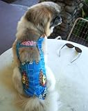 Joybies Shoot-the-Tube Turquoise Aloha Piddle Pants(tm) for XXX Small Male Dog (Measuring 7-9 from Collar to Base of Tail)