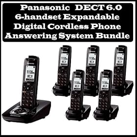 Panasonic KX-TG7434B DECT 6.0 3-handset Expandable Digital Cordless Phone Answering System With Additional 2 Handsets