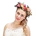 Valdler Natural Berries Reeds Flower Crown with Adjustable Ribbon for Wedding Festivals Purple