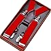 Feibi(TM) Baby Suspender Y Back Elastic Clip-on Solid Color Suspender Red