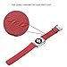 Apple Watch Band, J&D 38mm Genuine Leather Strap Wrist Band Replacement w/ Metal Clasp Adapter for Apple Watch All Models 38mm (Normal Size - Leather Red)