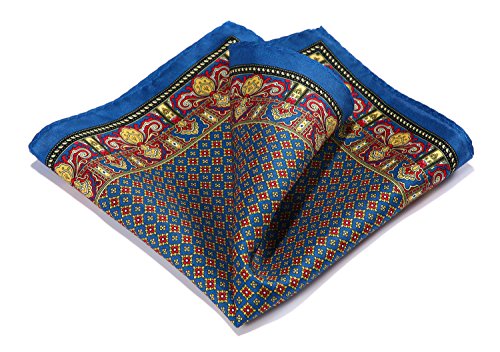 HISDERN Men's Floral Pocket Square Handkerchief