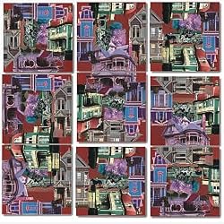 B Dazzle Victorian Homes Scramble Squares 9 Piece Puzzle