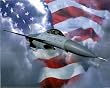 Jet Airplane F-16A (American Flag) Art Print Poster - 16x20