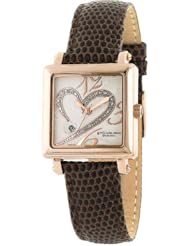 Stuhrling Original Womens 253.1145K2 Amour Aphrodite Courtly Diamond Swiss Quartz Brown Leather Strap Watch