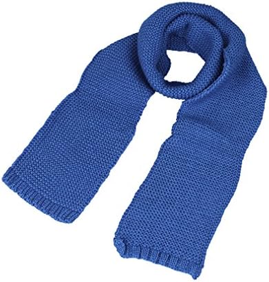 Orien Unisex Child's Knitted Scarves Solid Blue