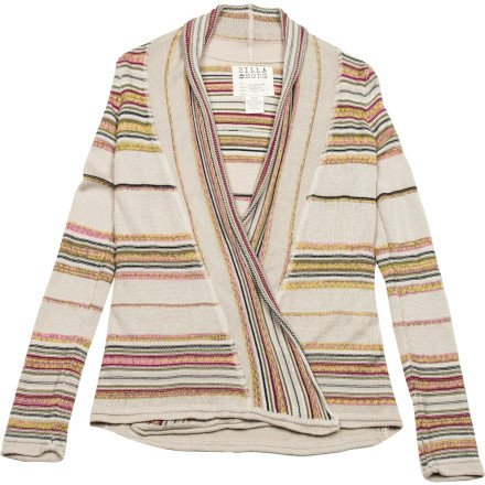 Billabong Pent Up Stripe Cover-Up Sweater - Women's Silver Fox, S On Sale