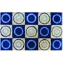 Blue Circles Design Coir Doormat