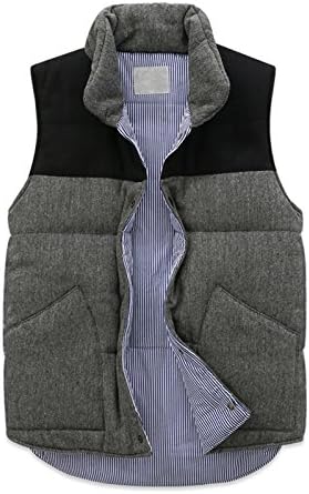 Mens Premium Button Two tone Padding Padding Vests Waistcoat (Small, Gray)