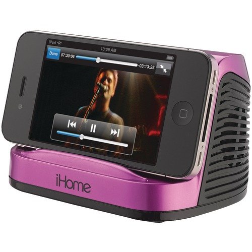 iHome iHM16P Portable Stereo Speaker System for iPad, iPod and MP3 Player (Pink)