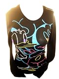 Mickey Mouse and Donald Duck (Disney) Ladies (Womens) Thermal Shirt - Neon Line Drawing