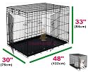 LARGE 48" 2 DOOR FOLDING DOG CAGE CRATE CARRIER KENNEL