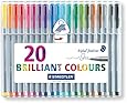 Staedtler Triplus Fineliner Pens, .3mm, Metal Clad Tip, 20-Pack, Assorted (334SB20BK)