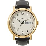 Timex Mens Classic Gold-Tone Leather Dress Watch #T2M488 by Timex