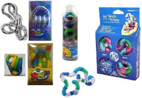 Set of 4 Tangle Fidget Toys: Original, Metallic, Relax and Therapy