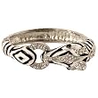 Silvertone and Rhinestone Zebra Bangle Bracelet Fashion Jewelry