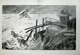 Review Old-print  / 1896 WRECK CHAIN PIER BRIGHTON SEA ENGLAND STORM ART