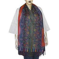 Rectangular Wool Scarf Clothes for Winter Handcrafted 27 x 72 inches