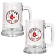 Boston Red Sox 2pc 15oz Glass Tankard Set- Primary Logo MLB Baseball