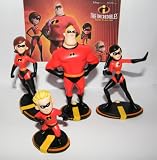 Disney Pixar the Incredibles Cake Toppers / Cupcake Decorations Figure Set