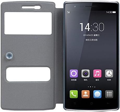 Oneplus One Case, Open-window PU Leather Protective Phone Case for Oneplus One 1+/A0001 (Yellow)