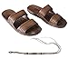 Rubber Double Strap Jesus Style Sandals Imperial Brand - With 1 Braided Natural Hemp Anklet Bracelet Bundle - 2 Items