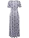 Aphratti Women Short Sleeve V Neck Faux Wrap Casual Floral Long Beach Maxi Dress