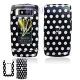 Black with White Polka Dots Design Snap-On Cover Hard Case Cell Phone Protector for Motorola Renegade V950