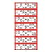 Jumbo Bingo Ticket Singles, 6 to View Pad, Red