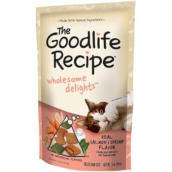 Set A Shopping Price Drop Alert For The Goodlife Recipe Wholesome Delights Salmon & Shrimp Flavor Treats for Cats, 3-Ounce Pouches (Pack of 12)