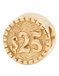 Sterling Silver Gold plated Reflections 2 sided Vegas Bead