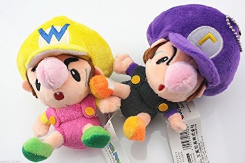 Super Mario Land Wario & Waluigi 5" Stuffed Plush Toy Set of 2