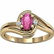 14K Yellow Gold Pink Tourmaline and Diamond Ring