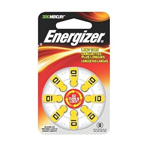 Energizer Batteries AZ10DP EZ Turn and Lock Hearing Aid, Size 10, 8 Count: Health &amp; Personal Care