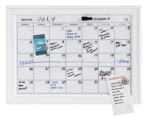 framed whiteboard calendar