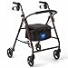 Medline Steel Rollator Mobility Walker with 350 lb Weight Capacity and 6