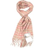 Women's Check Cashmere Scarf - Pure Cashmere Scarf for Women/Ladies-Made in Scotland