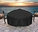 Sunnydaze Round Outdoor Fire Pit Cover - Heavy-Duty 300D Polyester and PVC with Drawstring Closure - Black - 36-Inch