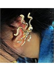 Beauty: Nicerocker 1pair New Fashion Tone Ear Wrap Cuff Octopus Single Earrings (Gold) - nicerocker