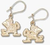 Notre Dame Fighting Irish 1/2 Leprechaun Dangle Earrings - 10KT Gold Jewelry