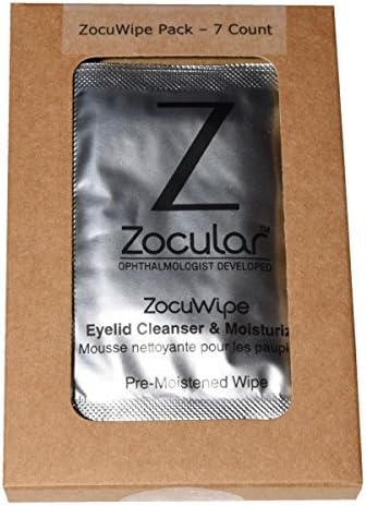 ZocuWipe (7-CT) - Relief, Red, Irritated, Watery, Burning, Scratchy, Eyelid Hygiene Treatment, Dry Eye Care, Natural Okra Botanical, Holistic