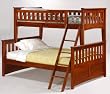 Newport Twin over Full Bunk Bed with Cherry Finish