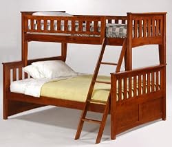 Newport Twin over Full Bunk Bed with Cherry Finish
