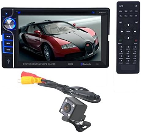 Efitty 6.2 Inch HD LED Touchscreen 2 Din In Dash Car Stereo MP5/DVD/CD Player Support USB/ SD/FM Bluetooth Analog TV Hands-Free Call Remote Control with Rear View Camera
