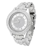 Geneva Platinum Mens Round Bezel Metal Link Watch by Geneva