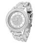 Geneva Platinum Mens Round Bezel Metal Link Watch